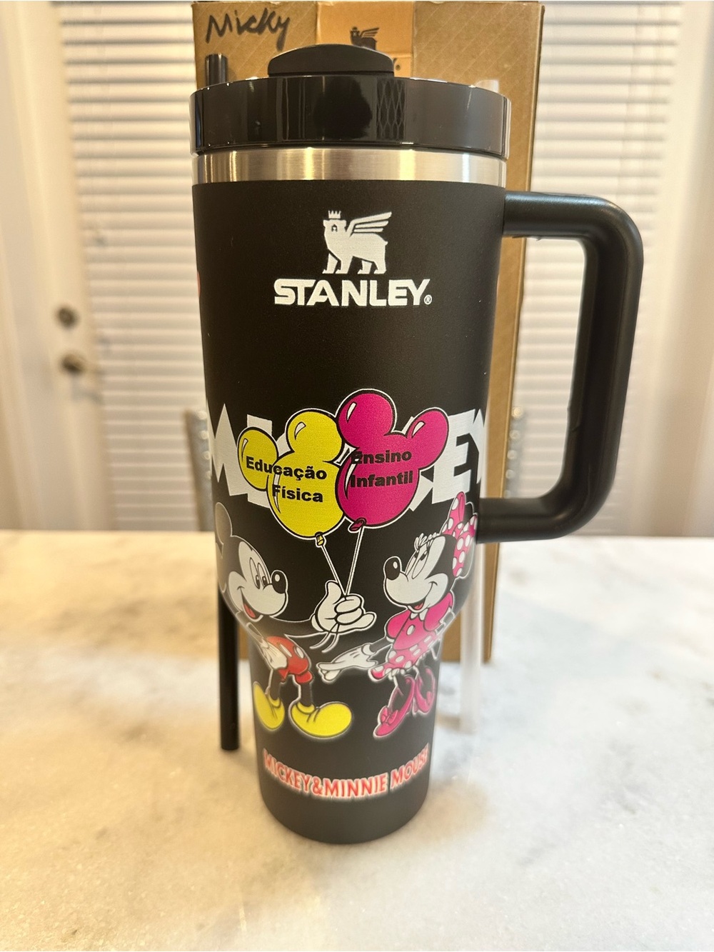 Stanley Mickey & Minnie Mouse Black & Silver Unique & Rare 40oz Tumbler